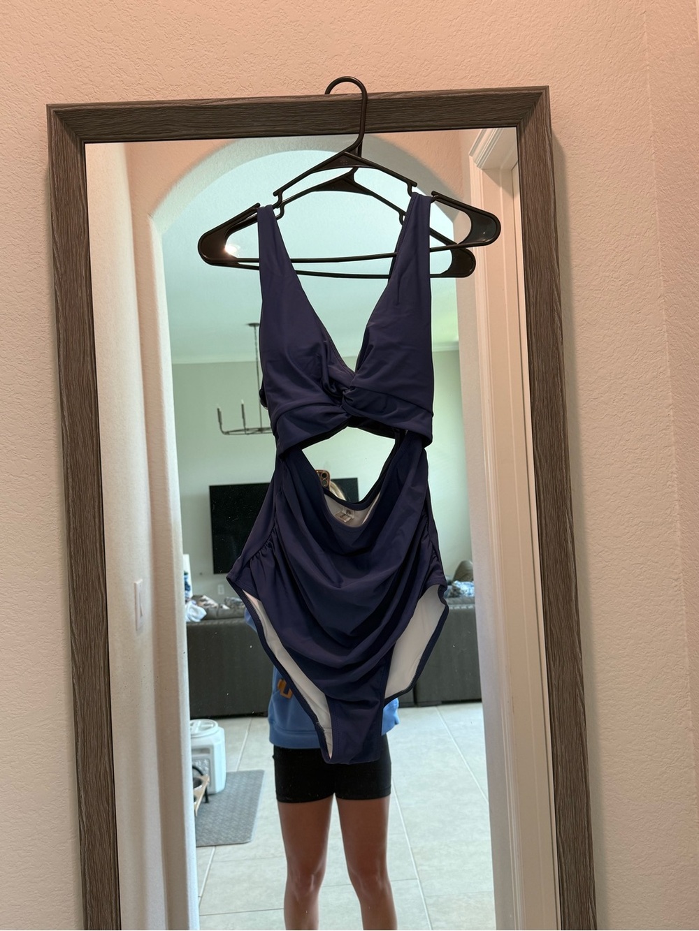 Twist-Front Deep Navy One-Piece Swimsuit for Women